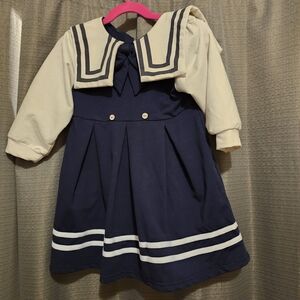 Navy and Cream Sailor Dress for Kids